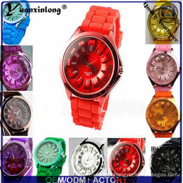 Yxl-265 Colorful Fashion Women Soft Silicone Watches Band Dial Quartz Analog Wrist Watch Wristwatch